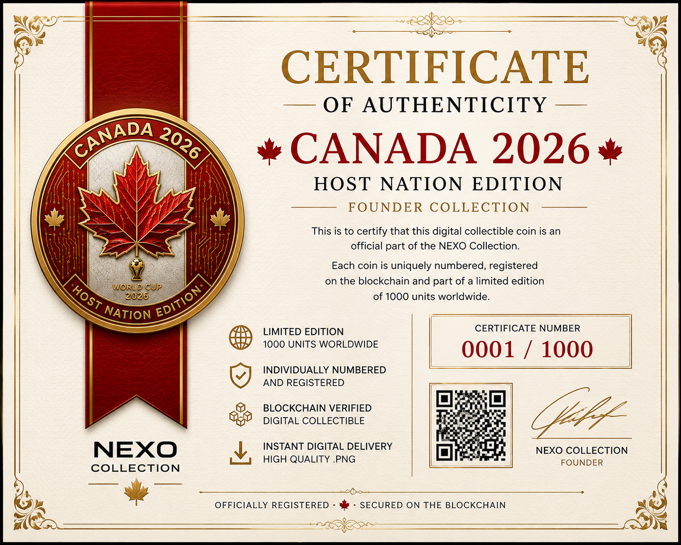 Canada 2026 – Host Nation Founder Edition Digital Coin