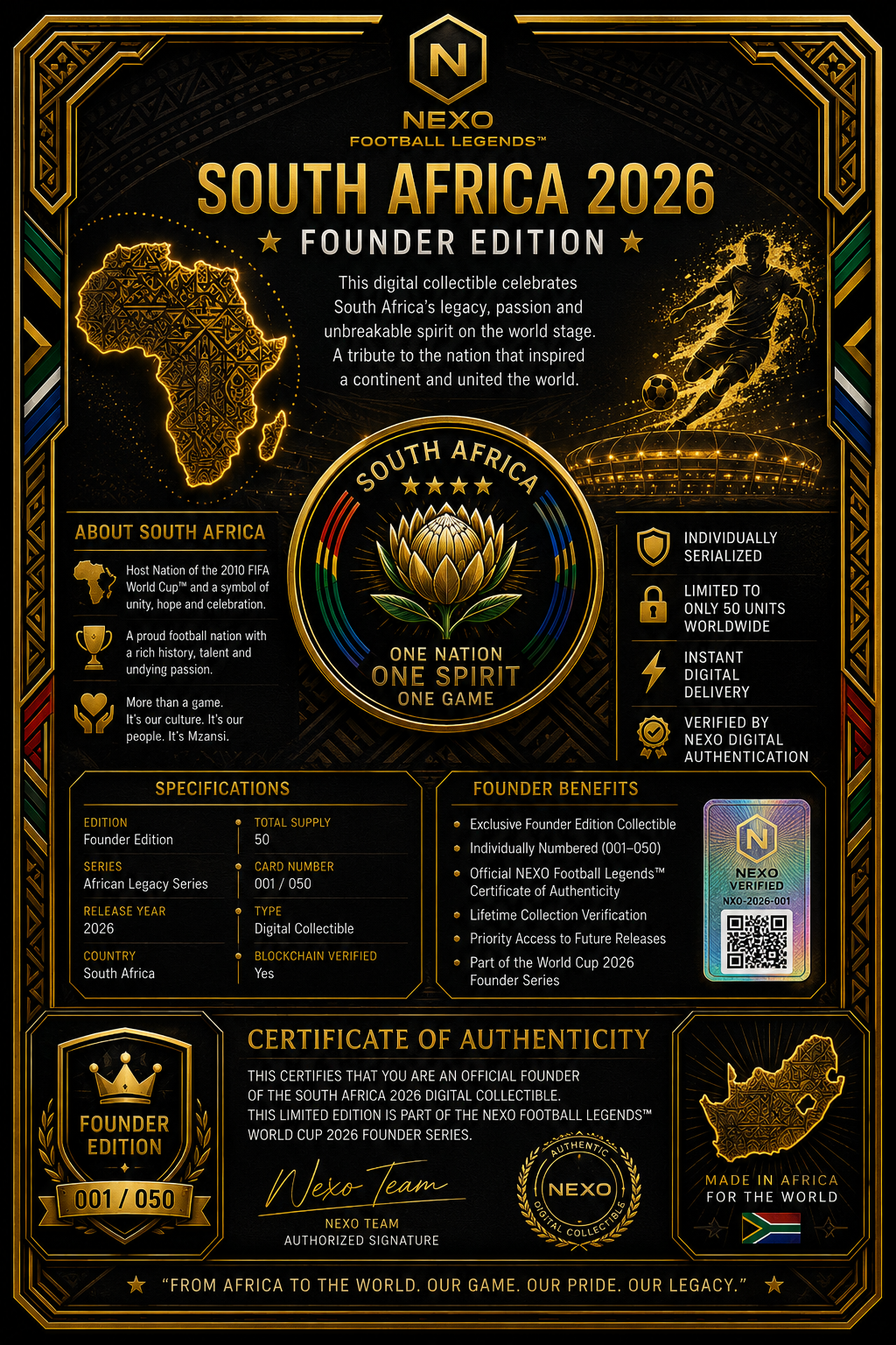 South Africa 2026 – Founder Edition | NEXO Football Legends
