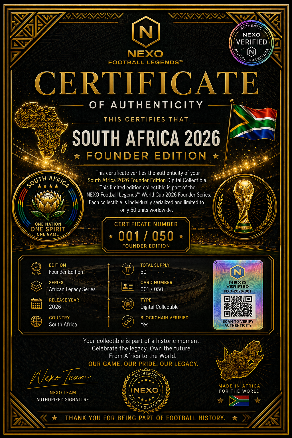 South Africa 2026 – Founder Edition | NEXO Football Legends