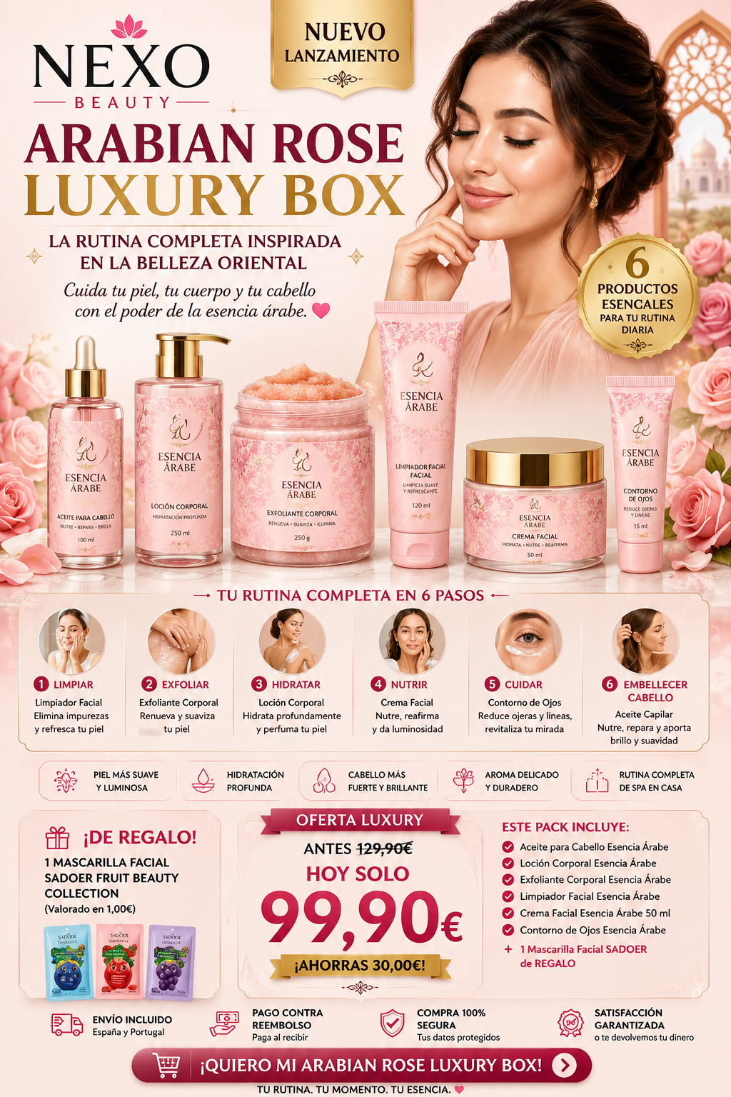 Arabian Rose Luxury Box - NEXO Beauty | 6 Productos Esencia Árabe + Regalo